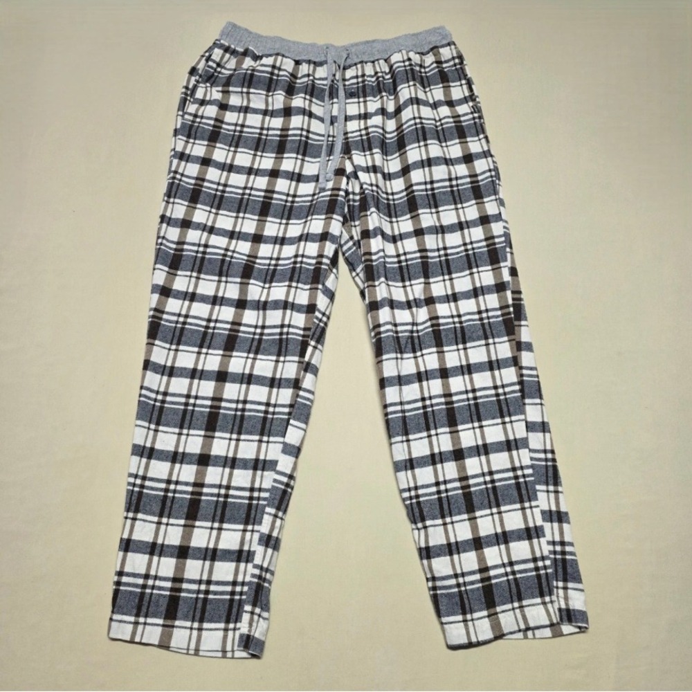 Eddie Bauer Lounge Men Large Plaid Pajama Pants Relax Comfy Straight Leg